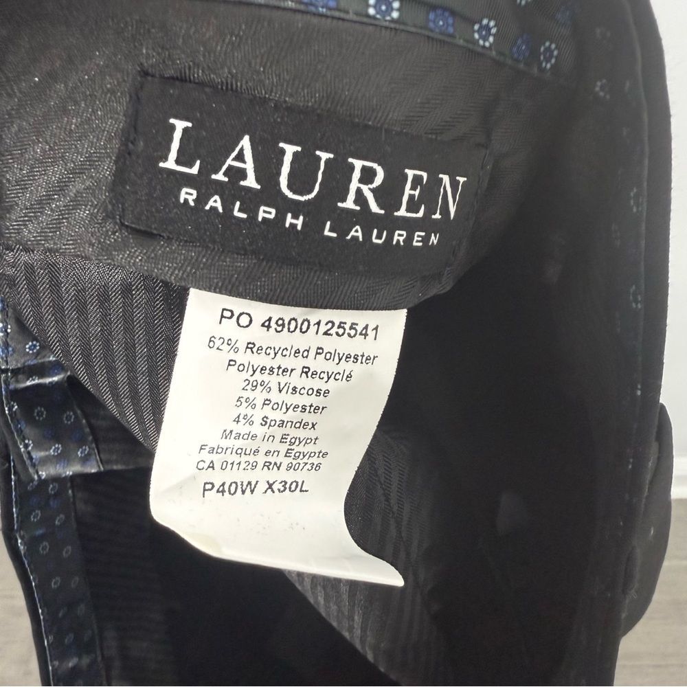 NWT Lauren Ralph Lauren Norton Ultraflex Dress Pants 40x30 Black Flat Front - Picture 11 of 14